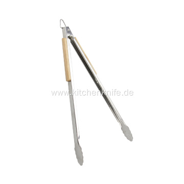 20 Inch Extra-long Wooden Handle BBQ Tongs